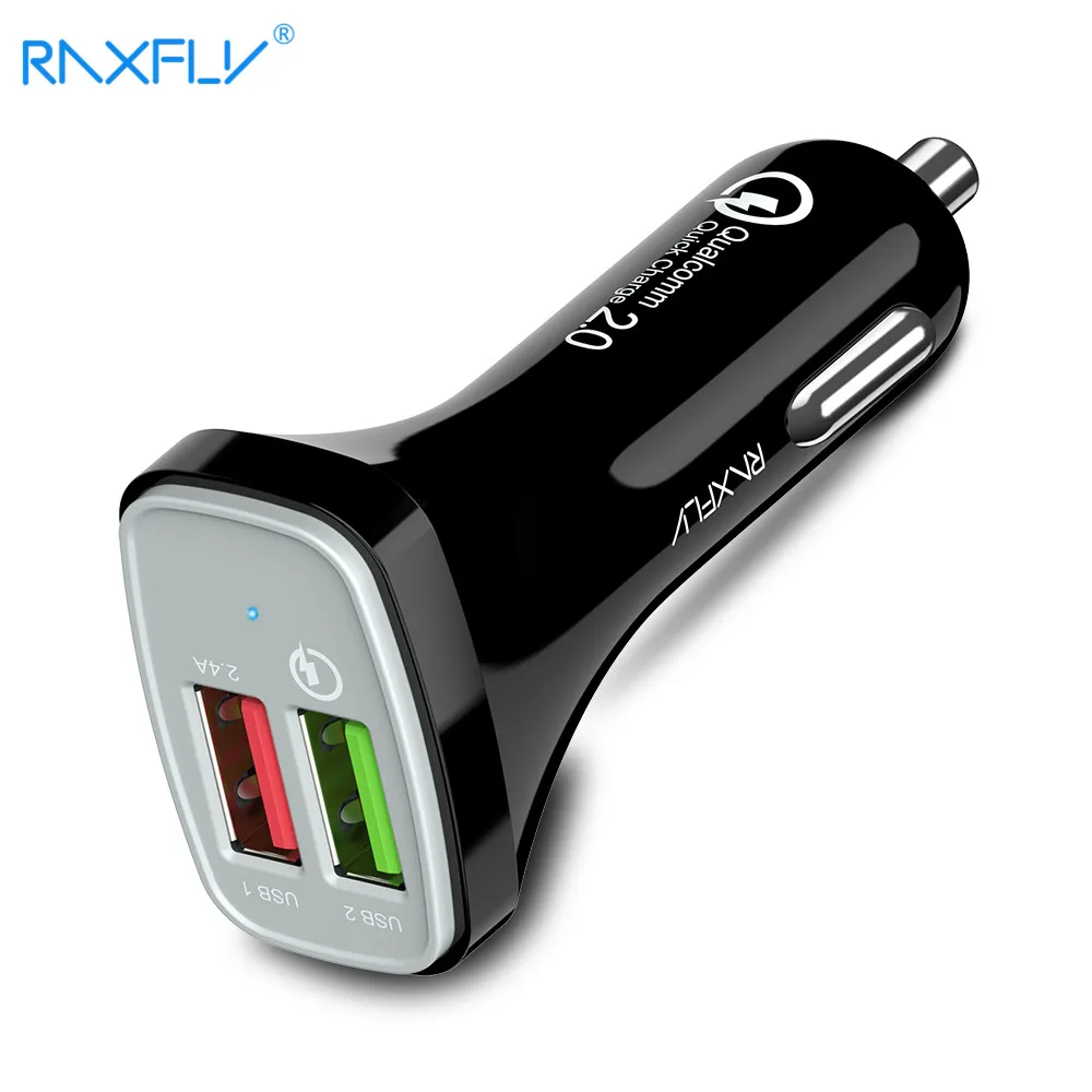 Автомобильное зарядное устройство RAXFLY с двумя USB-портами, 30 Вт