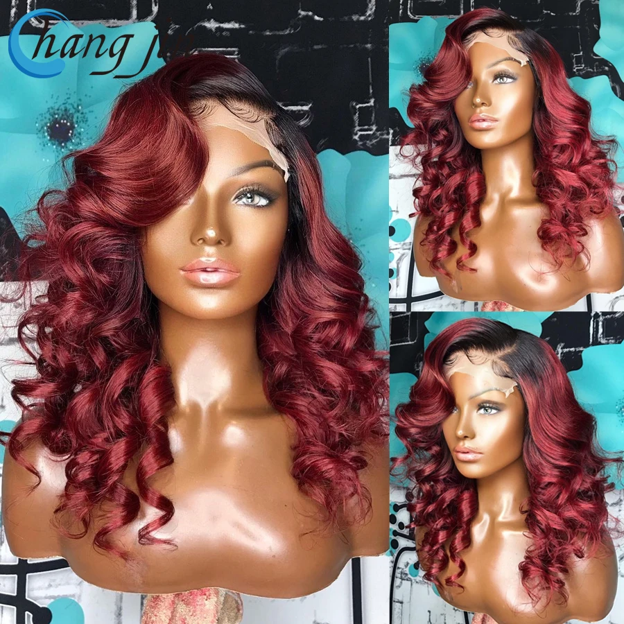 

Ombre Color 13x4 Lace Front Human Hair Wigs For Women Indian Remy Hair Loose Wave Wigs with Baby Hair 4x4 Lace Closure Wigs
