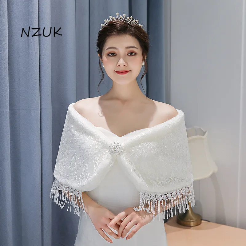 

Свадебные куртки белые женские помпон-кисточка Болеро элегантные свадебные накидки Тип головного убора PJ035