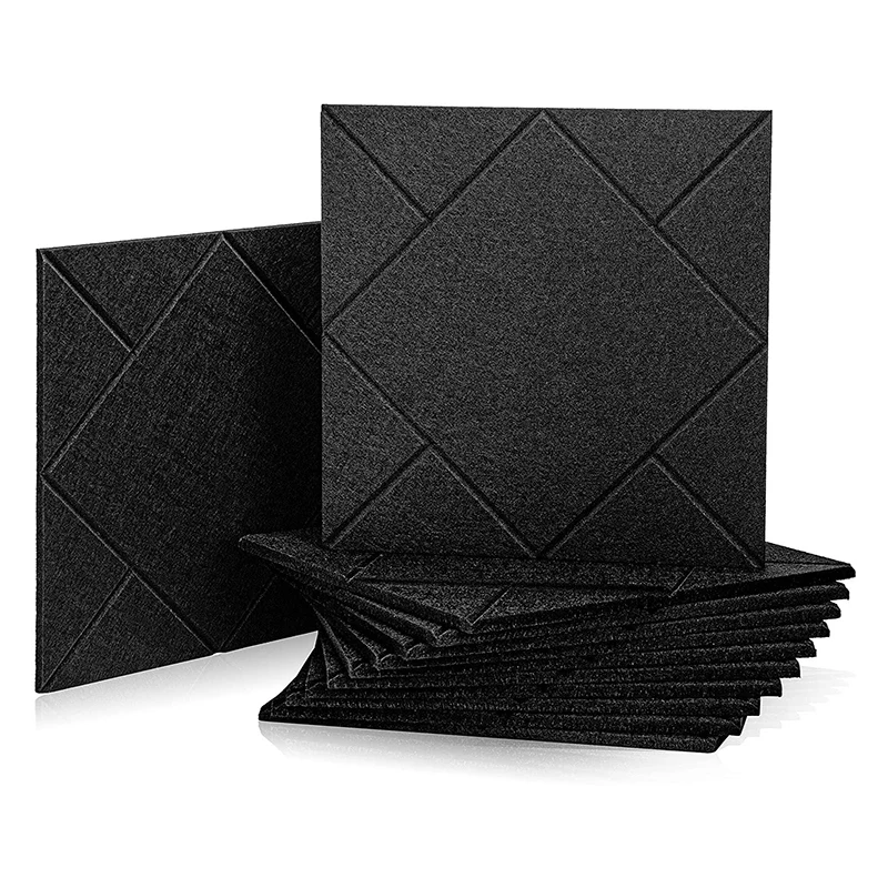 

12 Pcs Soundproofing Panels,Hexagon Acoustic Soundproofing Panel,Beveled Edge Tiles for Echo Bass Insulation,Wall Decor