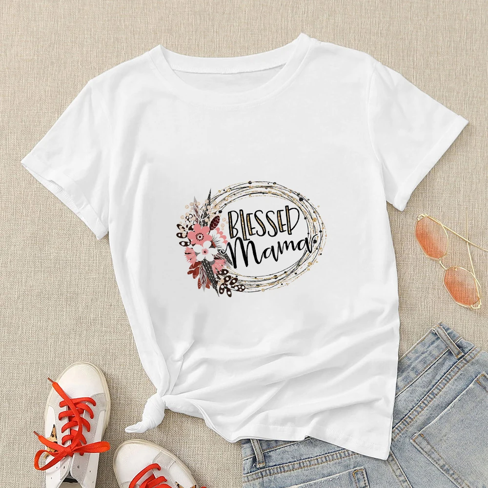 

Women Mama Dinosaur Flower Tees Tops Female T-Shirt Ropa Tumblr Mujer Funny Short Sleeve Fashion European Plus Size Harajuku