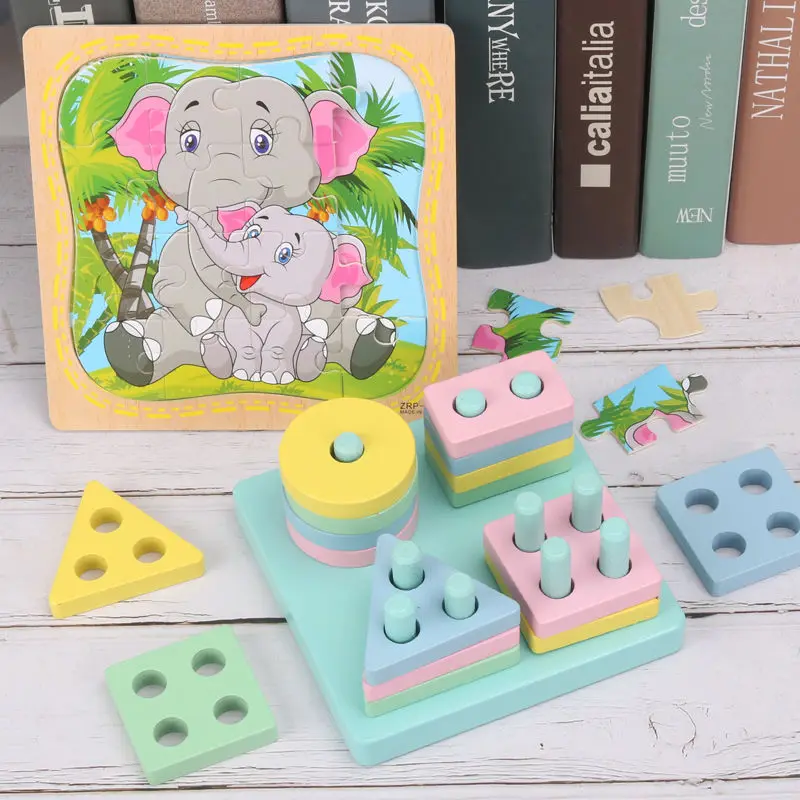 

Educational Toys Shape Match Kids Puzzle Toys for Children Boys Girl Montessori Toy Building Blocks Early Learning
