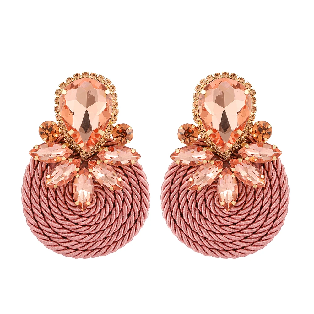 Новые розовые серьги Ztech для женщин ювелирные изделия большая круглая овальная