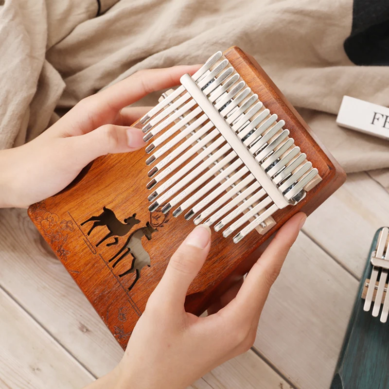 17 ключ калимба африканская твердая сосна красное дерево палец фортепиано Sanza Mbira