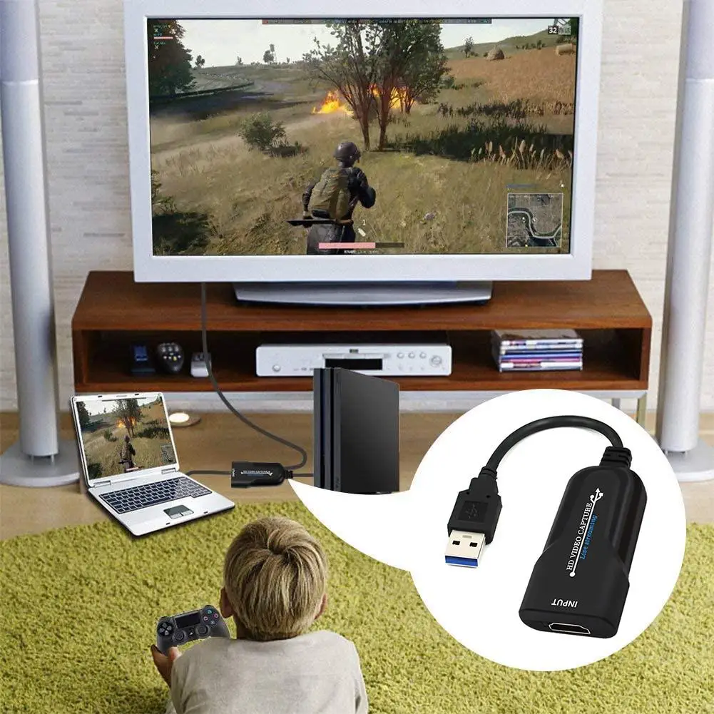 Портативная карта захвата игр USB 3 0 2 1080P совместимая с HDMI надежный адаптер для