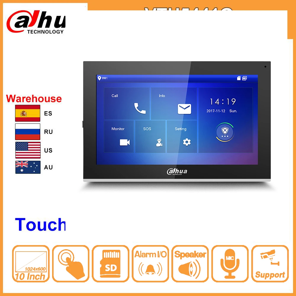 Dahua оригинальный VTH5441G внутренний монитор 10 &quot1024*600 сенсорный экран цветной IP