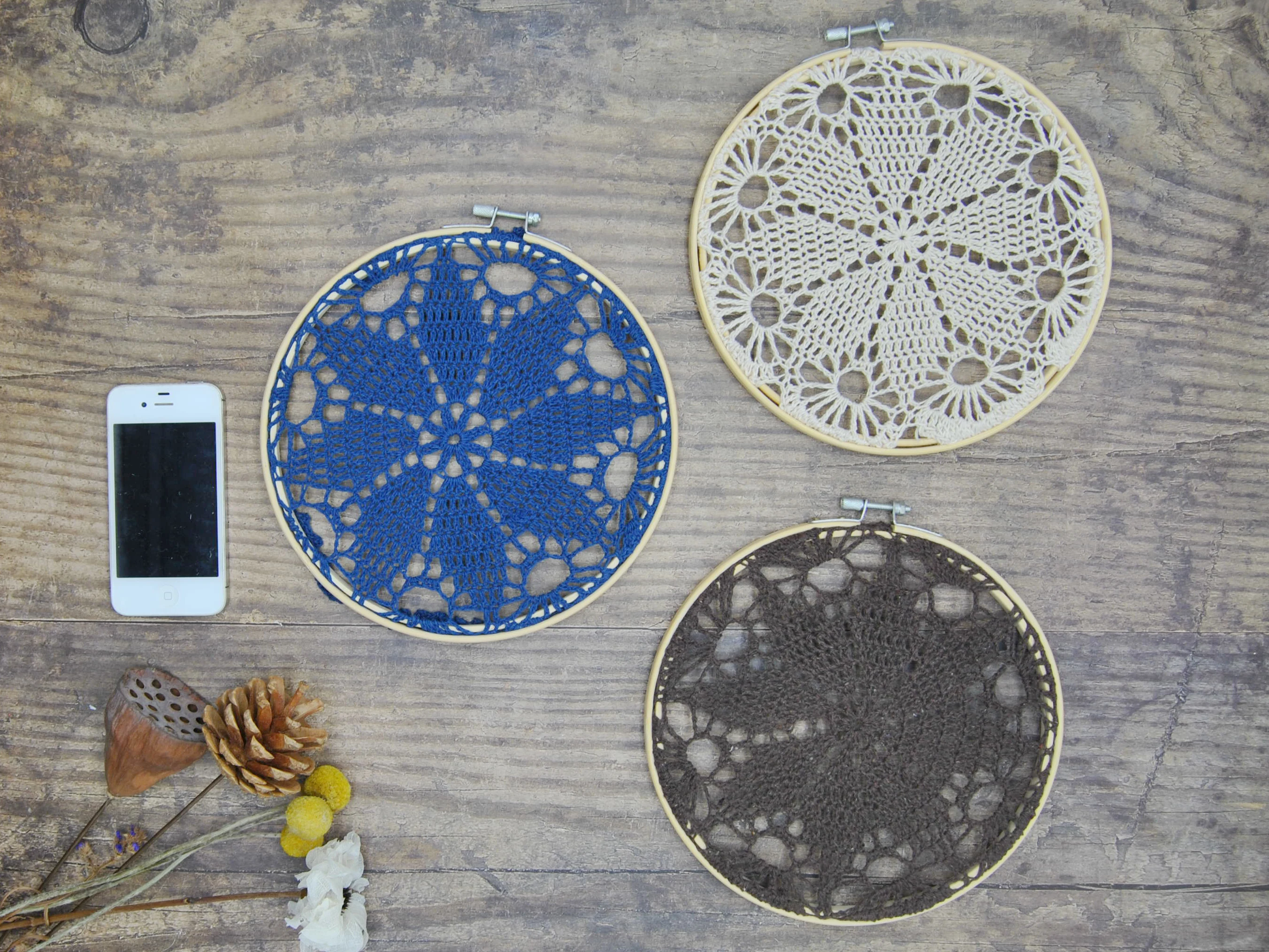 

Nordic handmade macrame dreamcatcher Woven knitted wall hanging tapsey Room decoration Farmhouse decor No.B025 diameter 20cm