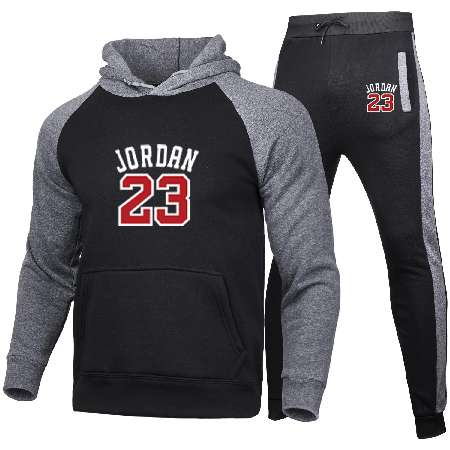 

New men Hoodie set Jordan 23 tracksuit Sweatshirt set Fleece Hoodie + sweatpants jogging Homme pullover sweatsuit for men