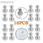 Магнитные нажимные штифты, из нержавеющей стали, для холодильника, 16 шт.
