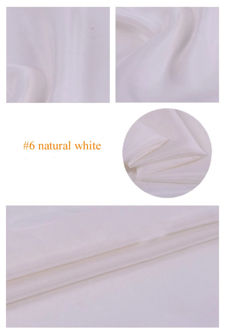 6 natural white Чистый шелк тутового шелкопряда подкладка ткань habutai Tissu - Цвет: 6 natural white