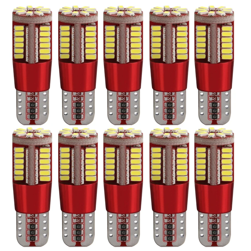 

10X T10 W5W 192 Canbus 3014 57SMD безошибочные автомобильные габаритные огни с клиновидным цоколем лампочка для габаритных огней фонарь для парковки бел...