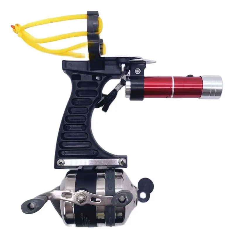 

Outdoor Shooting Fishing Reel+Dart+Left Handguard+Rubber Tube Flashlight Hunting Fishing Set Slingshot Hunting Catapult Suit