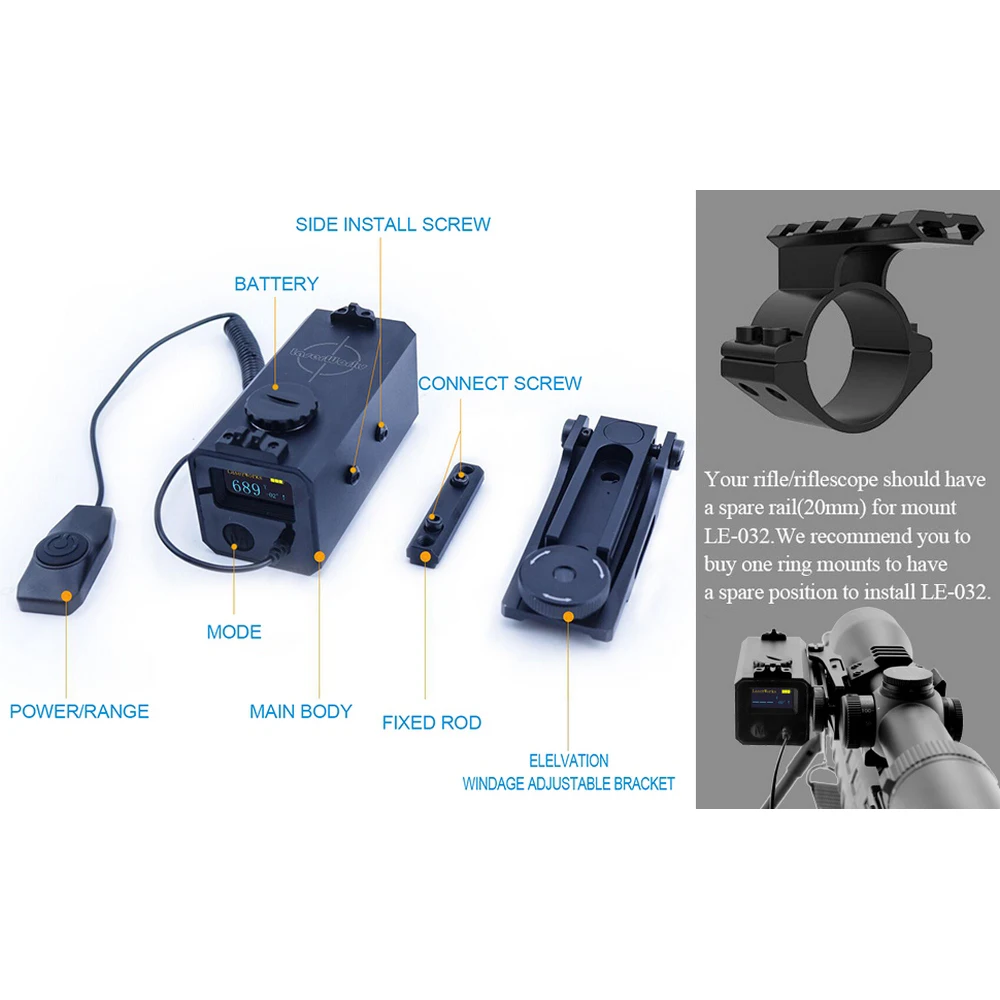 Лазерный дальномер LE032 телескоп для охоты походов рандомный цвет|Дальномеры| |
