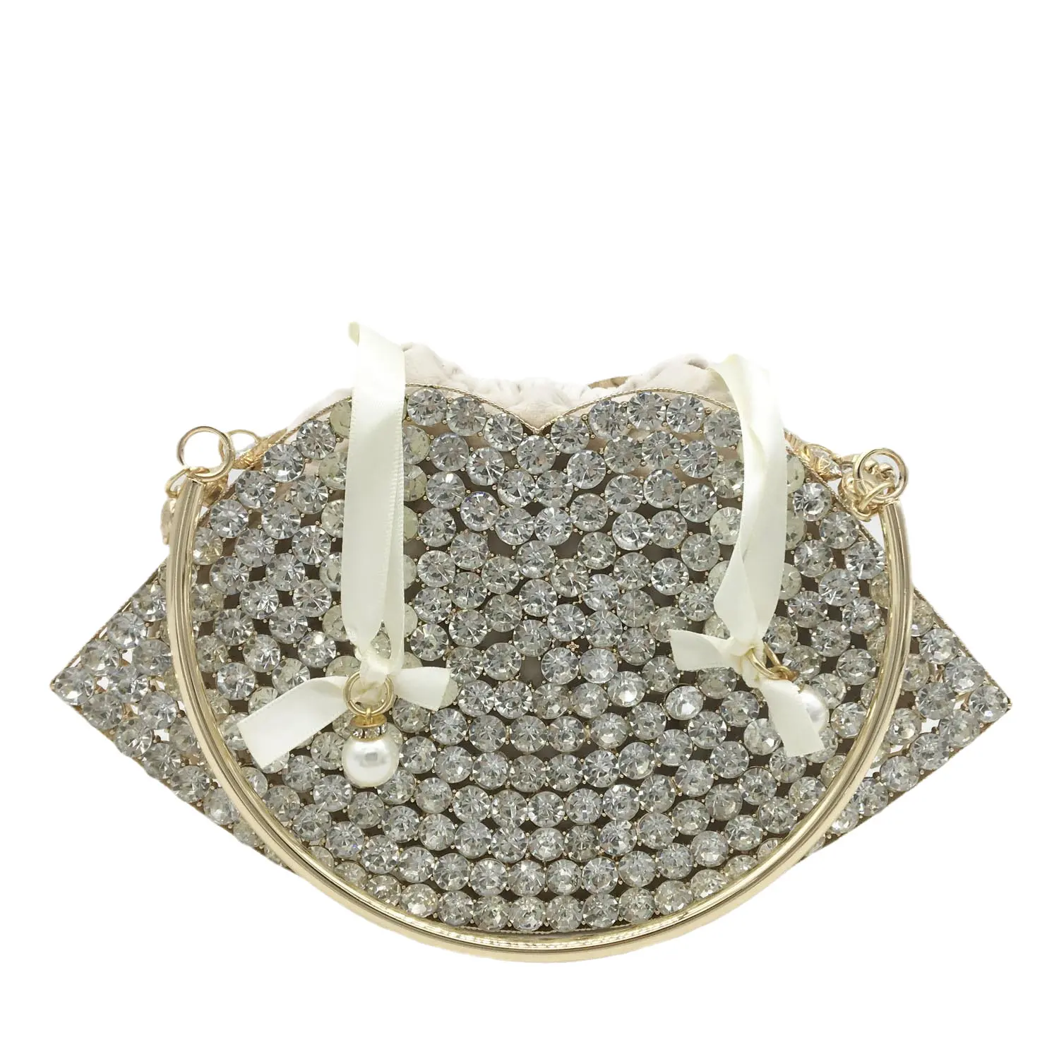 

Женский Вечерний Клатч Boutique De FGG, металлическая сумка-ведро, сумка-клатч со стразами