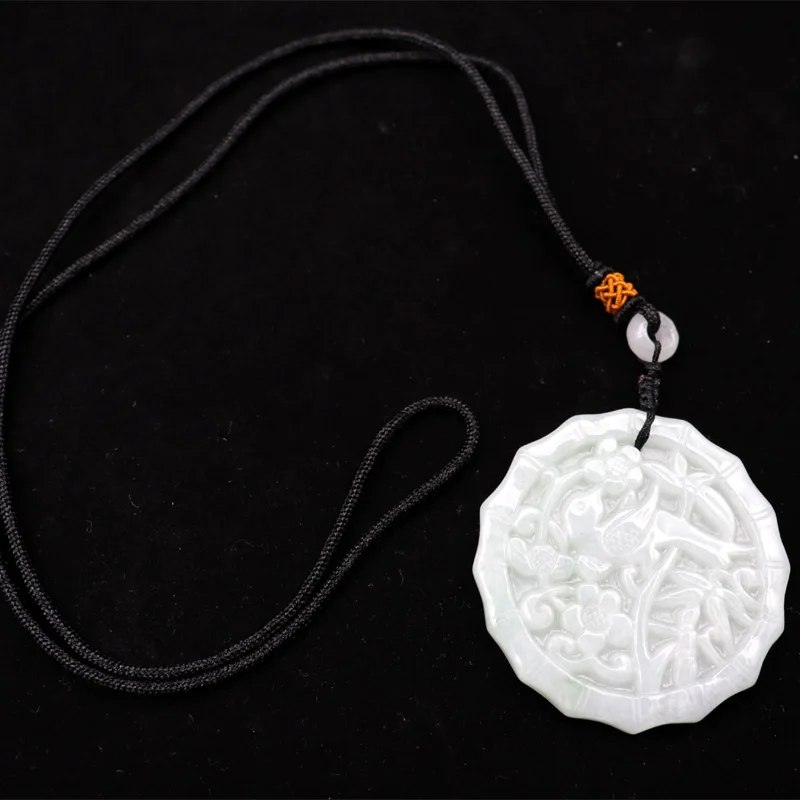 Сертифицированный 100% натуральный жадеит нефрит изумруд резная птица цветок