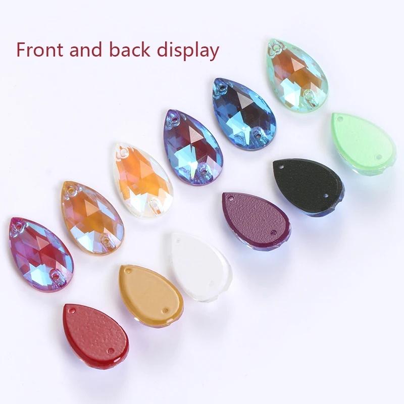 

10 Pcs Teardrop Rhinestone For Needlework Beads For Crafts Dress Sequins Fabric Strass Decoration Glass Sewing on Crystal