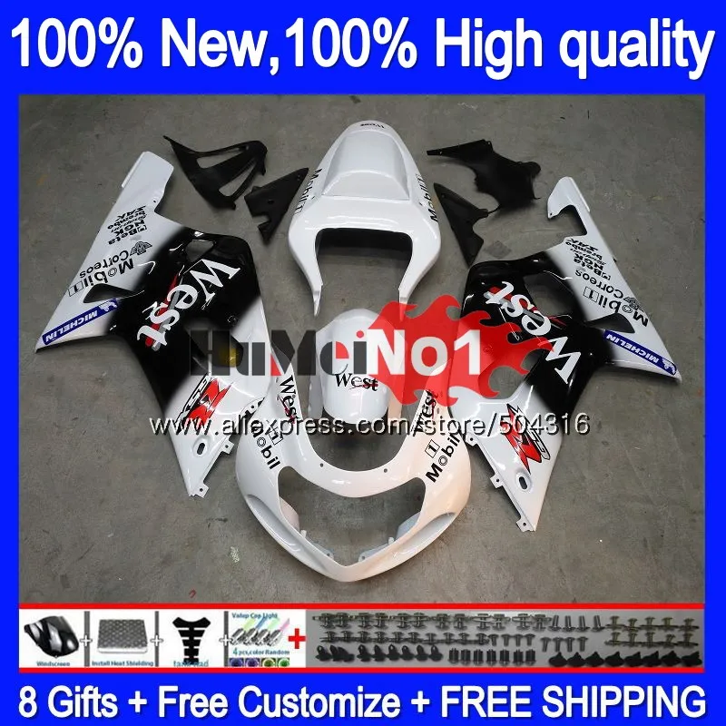 

Корпус для SUZUKI GSXR 600 750 CC GSXR600 2001 2002 2003 White west 14MC.75 GSXR750 GSX-R600 01 03 GSXR-600 K1 01 02 03 обтекатель