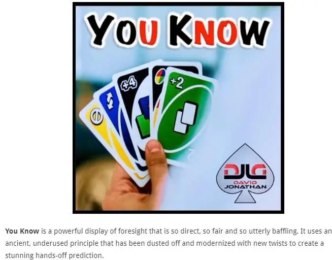 

You Know (UNO) by David Jonathan - Magic Instructions Magic trick