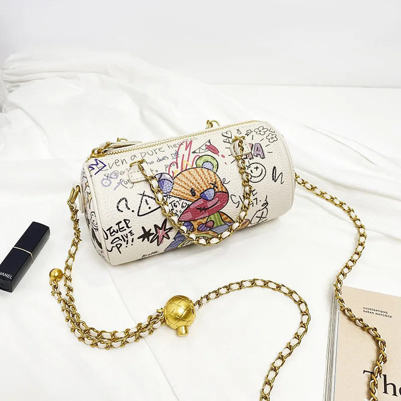 

High Quality Horizontal Zipper Bucket Bag for Women 2021 New Fashion Single Shoulder Chian Bags Luxury Designer Purses Channels