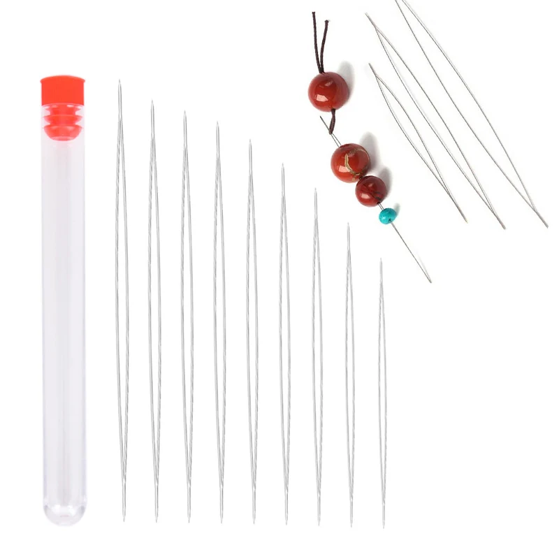 9 шт стальные большие глаза складные иглы для вышивки бисером шитья разные