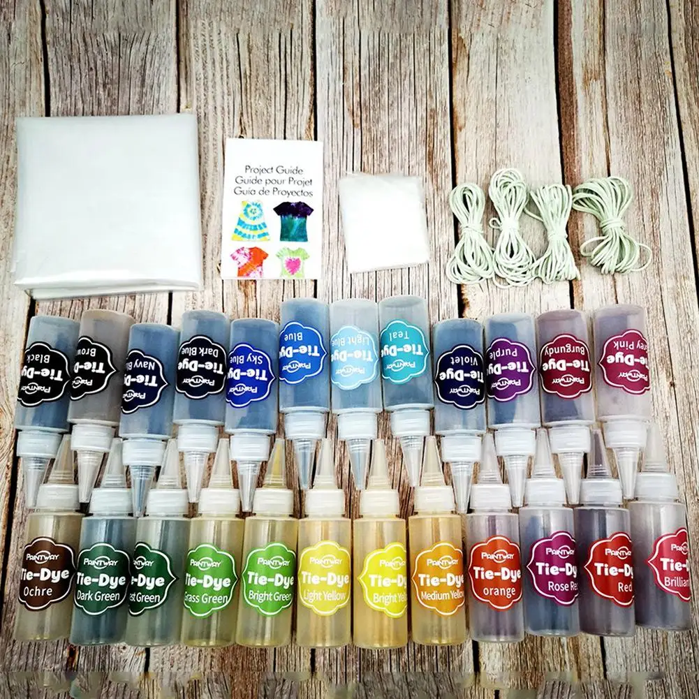 Набор красителей для творчества с резиновой лентой краски текстиля рукоделия