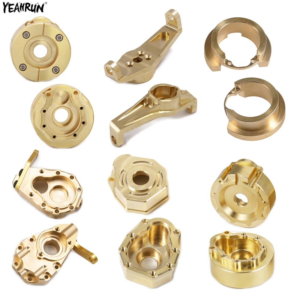 

YEAHRUN Brass Counterweight Portal Drive Housing Bumper Axle Servo Mount For 1/10 Traxxas TRX4 TRX6 RC Crawler Car Upgrade Parts