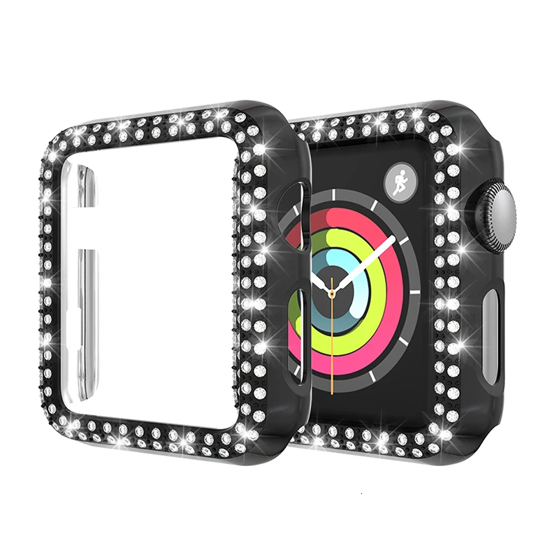 Алмазный чехол для apple watch Series 5 44 мм 40 мм iWatch 4 защитная крышка экрана PC Watch Case для apple watch 3 Case 38 мм 42 мм