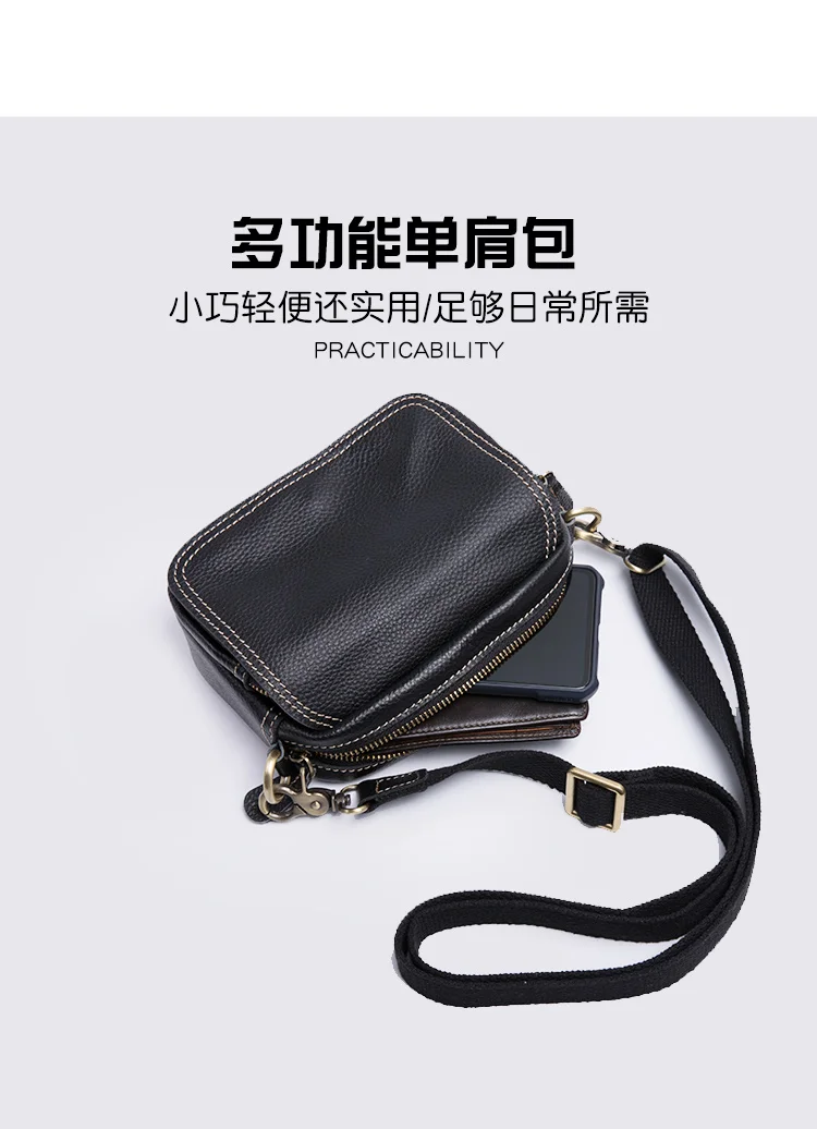 LANSPACE мужская кожаная сумка на плечо из натуральной кожи Маленькая