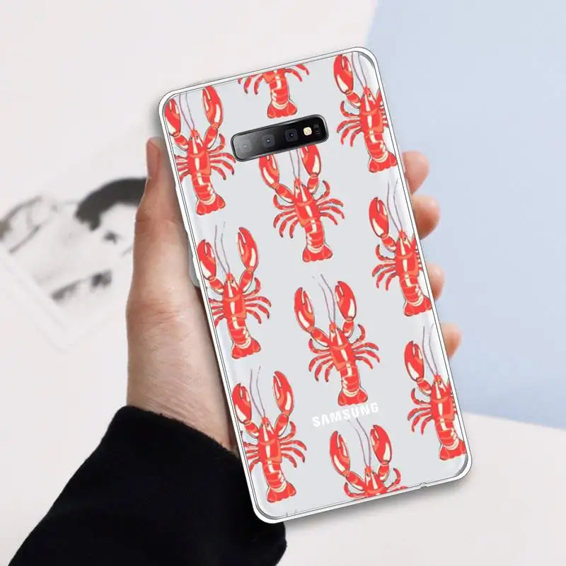 

Animal lobster crab Phone Case Transparent For Samsung Galaxy A71 A21s S8 S9 S10 plus note 20 ultra