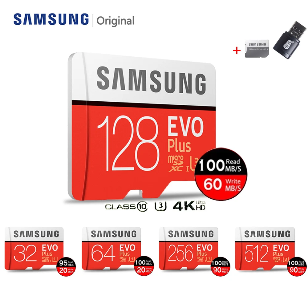 

Карта памяти Micro SD TF128gb SAMSUNG, флэш-накопители 32gb 64gb 256gb 512gb 100MB U3, карта памяти 128G class 10