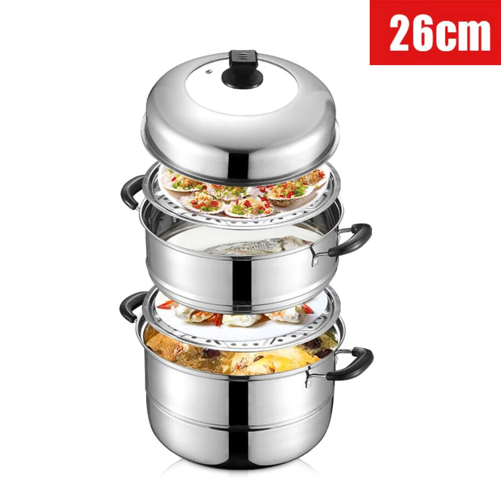 Пароварка на 2 4 уровня кастрюля из нержавеющей стали кухонная утварь плита