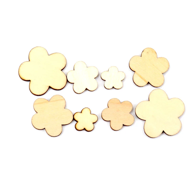 20 шт. деревянные цветы в форме натурального скрапбукинга для украшения ручной