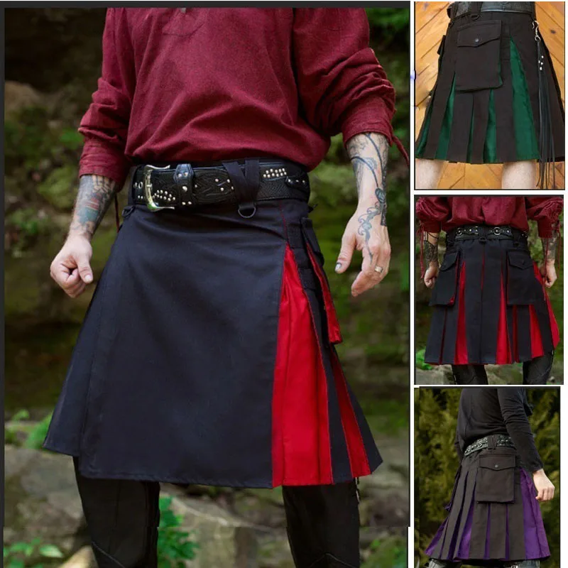 Юбка средневековая плиссированная средней длины для взрослых мужской