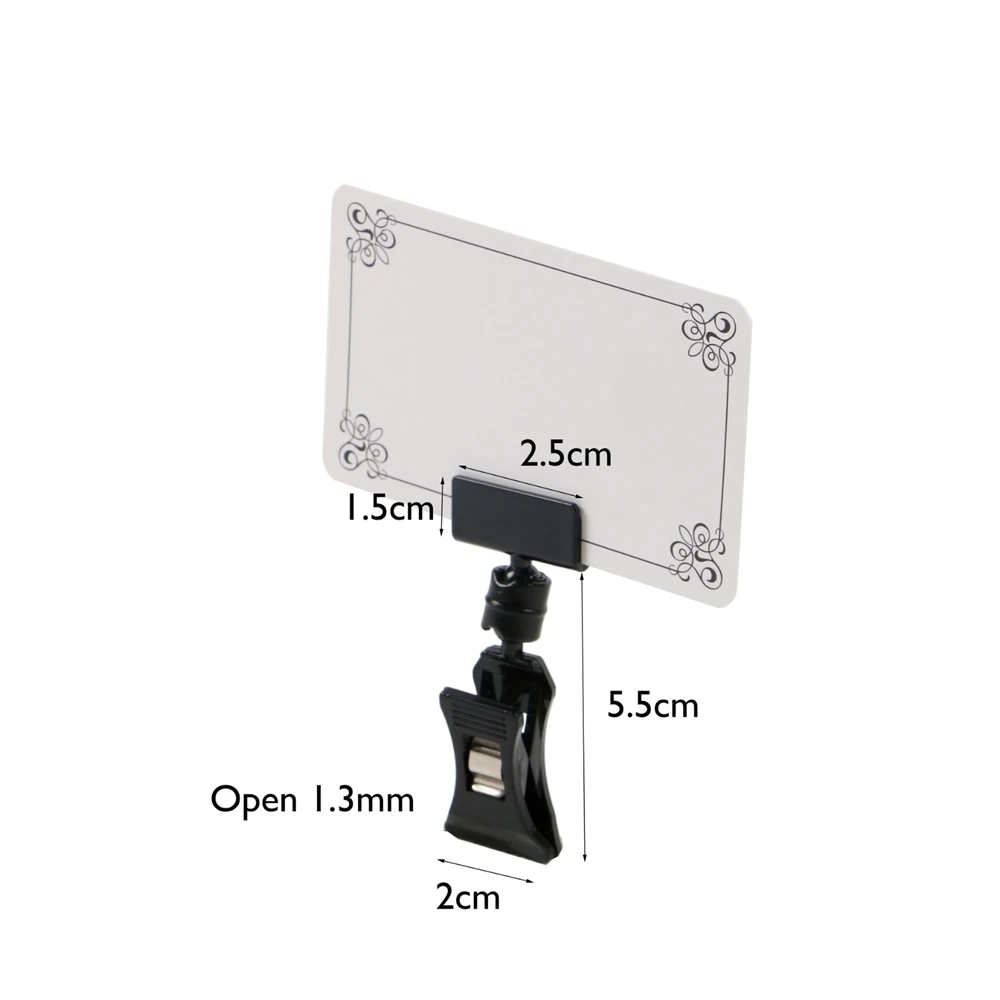 

Black Pop Clips-on Sign Holder Food Label Paper Card Display Rotating Shelf Clip For Price Tag Supermarket Shelf Merchandise