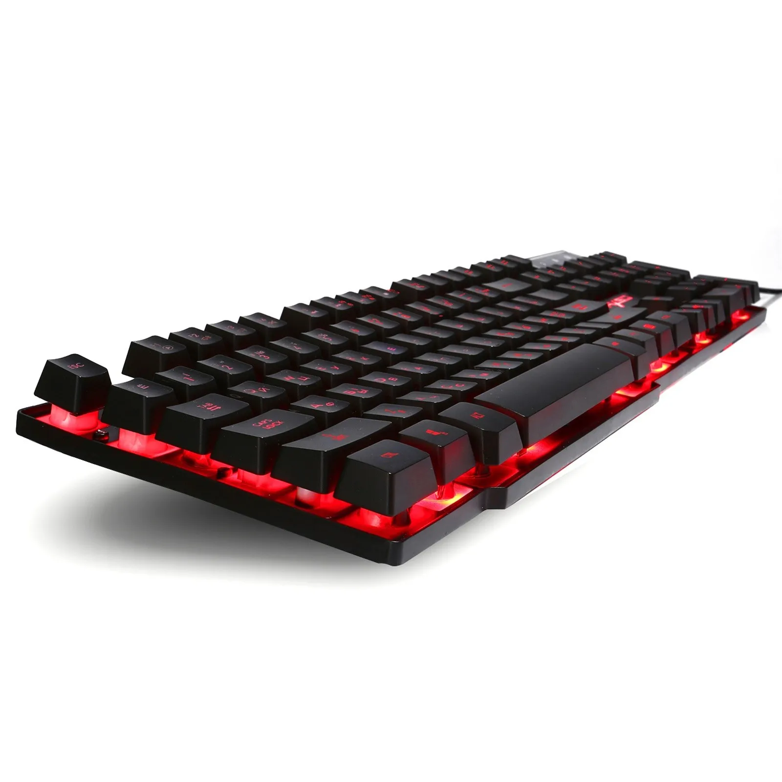 

Gaming Keyboard 104keys Russian/English Keybboard 3 Colors LED Set with Multi-function Buttons Ergonomic Keyboard