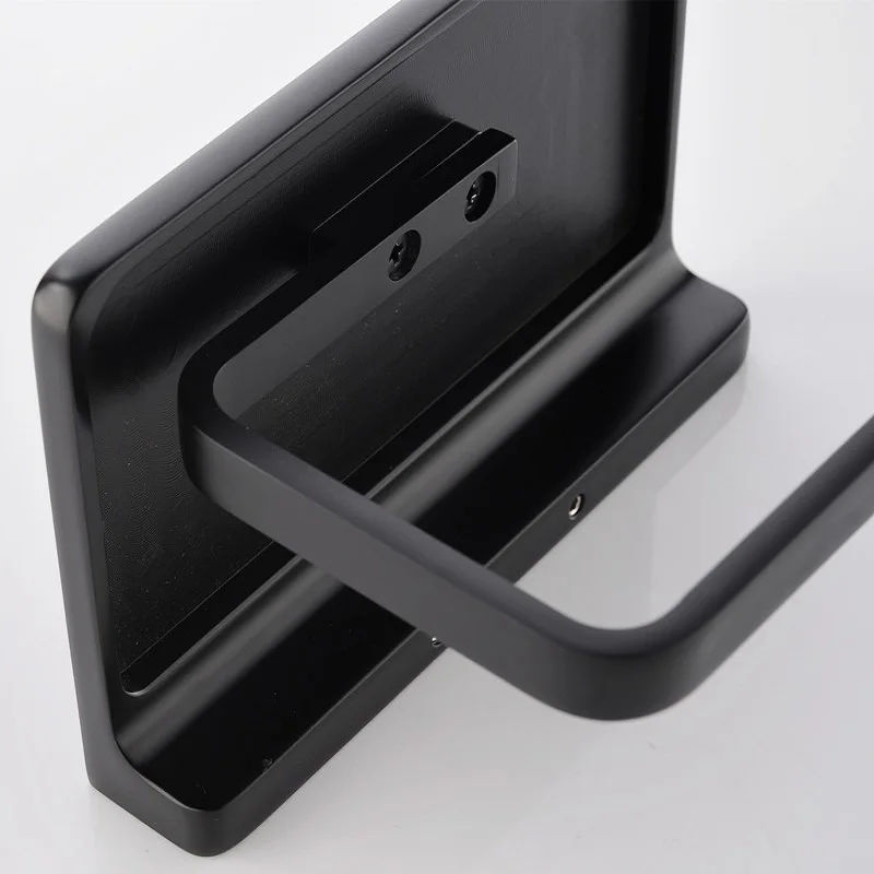 

13cm 304 Zinc Alloy Mirror Chromed Matte Black Bathroom Toilet Roll Paper Holder Tissue and Top Place Things Platform Tissue Box