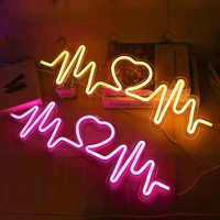 new heartbeat neon lamp led valentines day gift decoration wall light love neon sign light for background wall bedroom decorate
