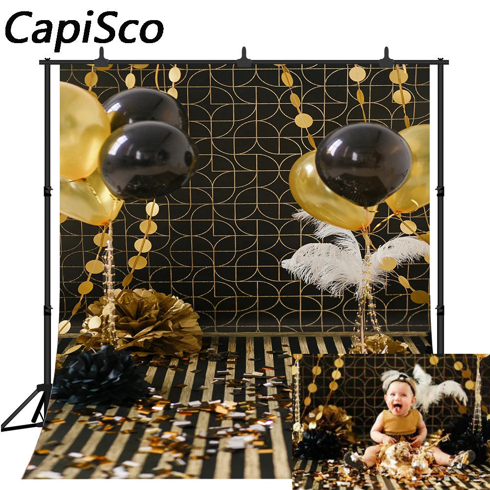 Фон для фотосъемки с изображением воздушного шара на день рождения Блестящий