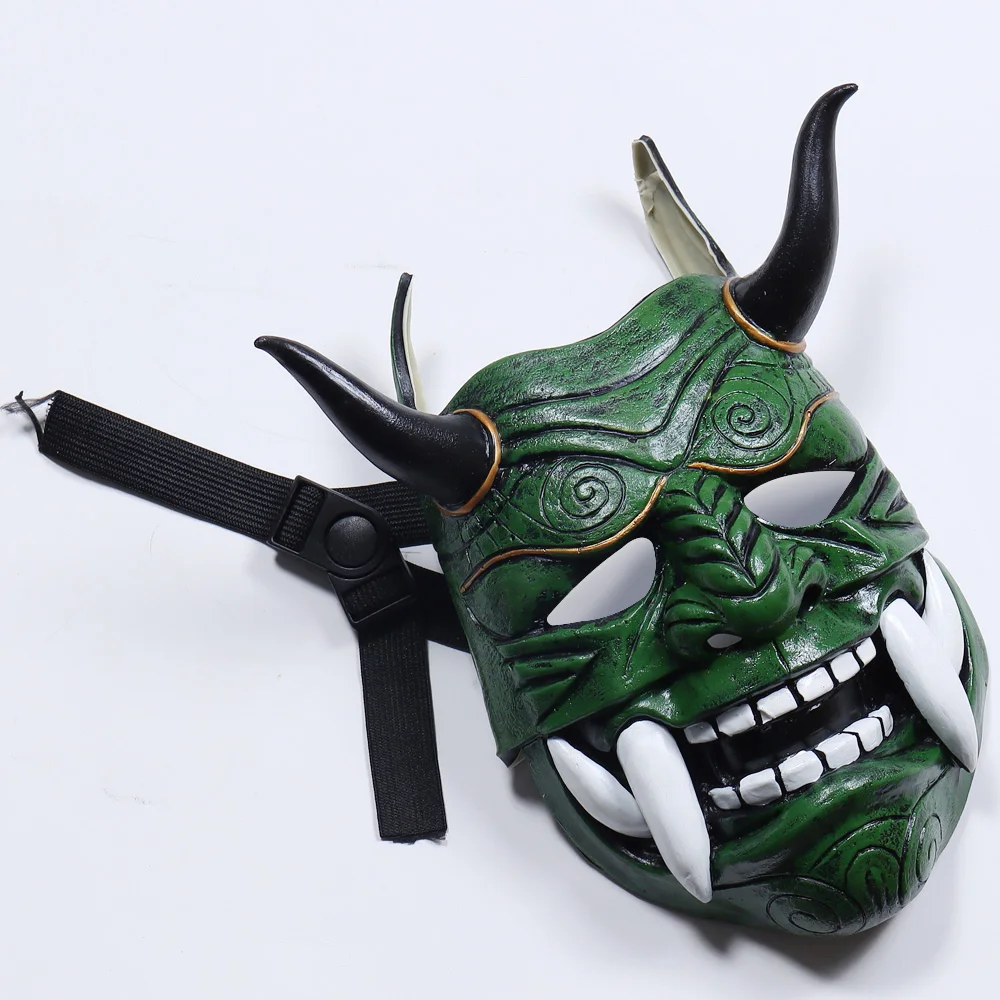 Японская латексная маска самурая на все лицо страшный костюм праджны Хэллоуин