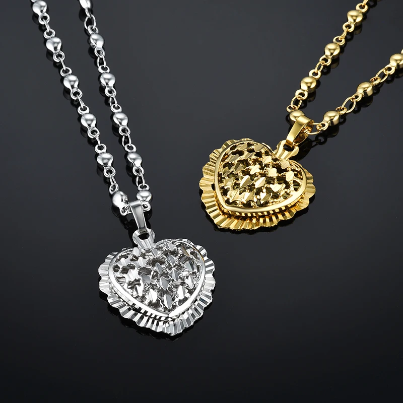 Новая бижутерия Золото сердечко серебряного цвета Подвески с шармами ожерелья