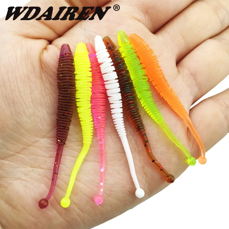 10 шт. рыболовная Дротика мягкие приманки для червей 6 см 0 г джиг рыбий запах