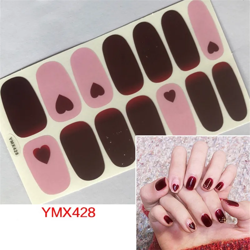 14 наконечников блестящие наклейки на ногти с полным покрытием сделай сам для