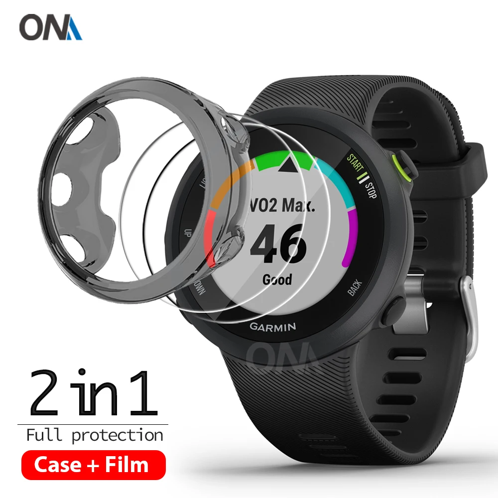 2 + 1 защитный чехол Защита экрана для часов Garmin forerunner 45 45S Мягкий из ТПУ Защитная