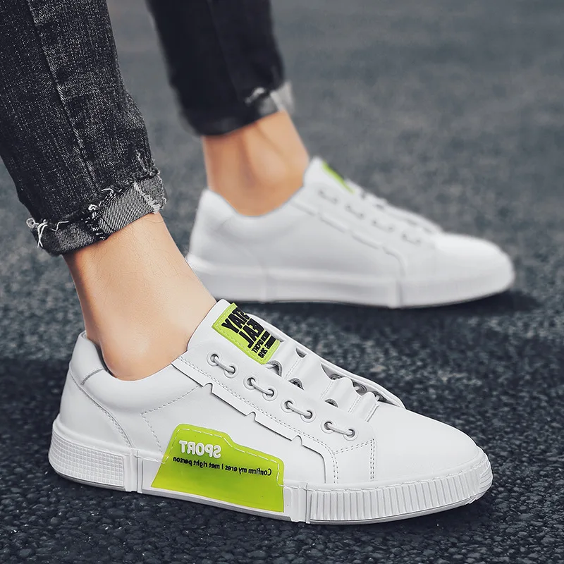 Весенне-осенняя мужская повседневная обувь из искусственной кожи на плоской