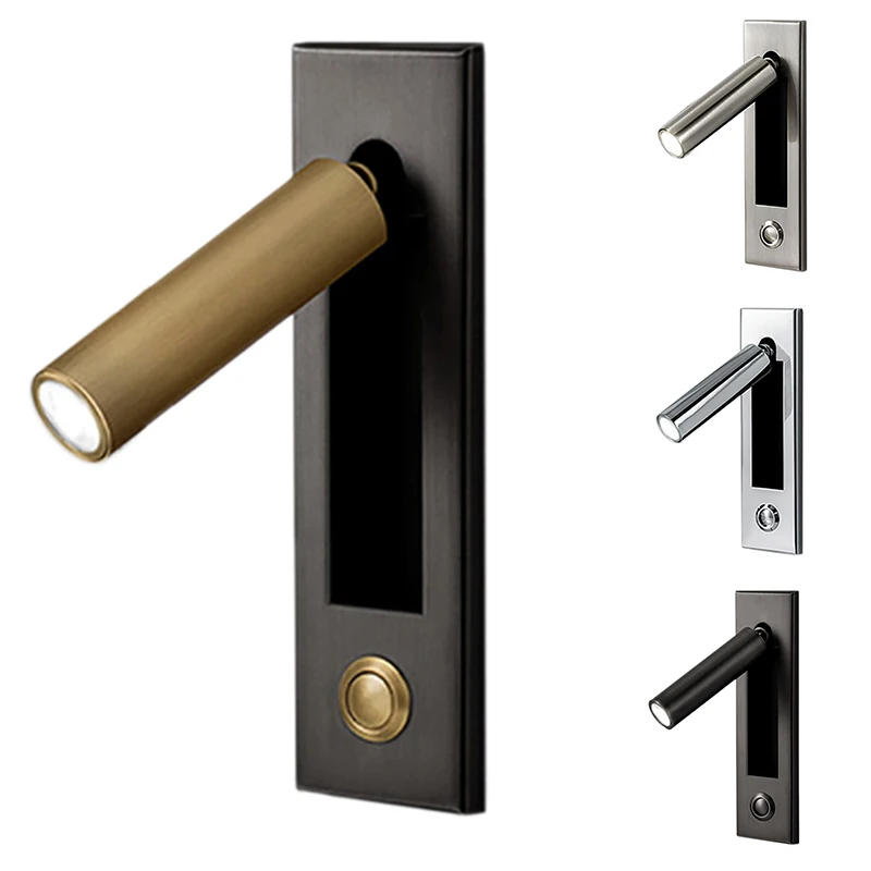 

Светильники для чтения, настенный светильник с изголовьем кровати, светильник для чтения, утопленный настенный светильник с нажимным перек...