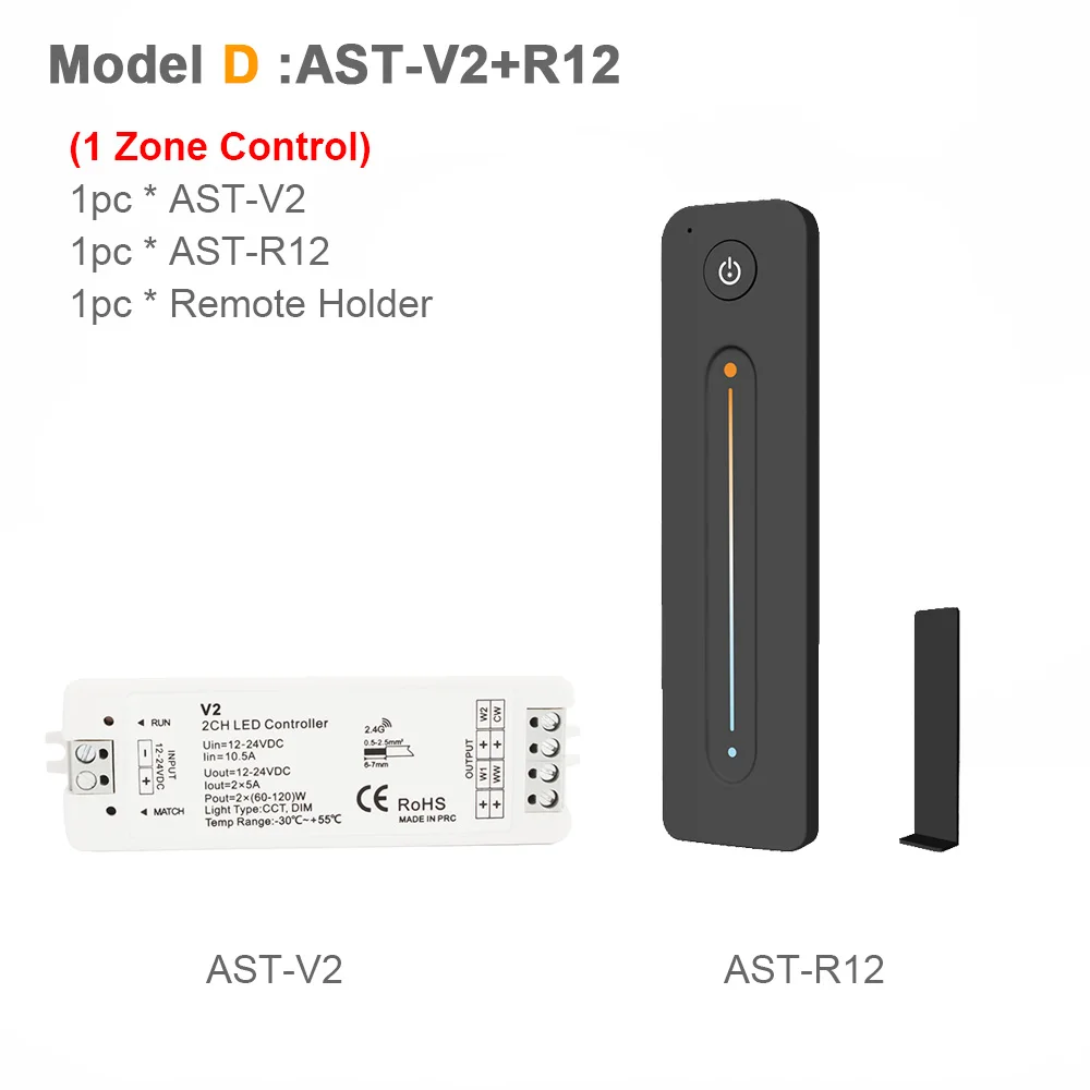 Model D CCT светодиодный контроллер 12 В 24 В 2CH 10A RF 2,4G беспроводной пульт дистанционного управления 12 вольт WW CW умный Wi-Fi затемнитель контроллер для двойной белый Одиночный цвет CT светодиодные полосы света - Color: Model D