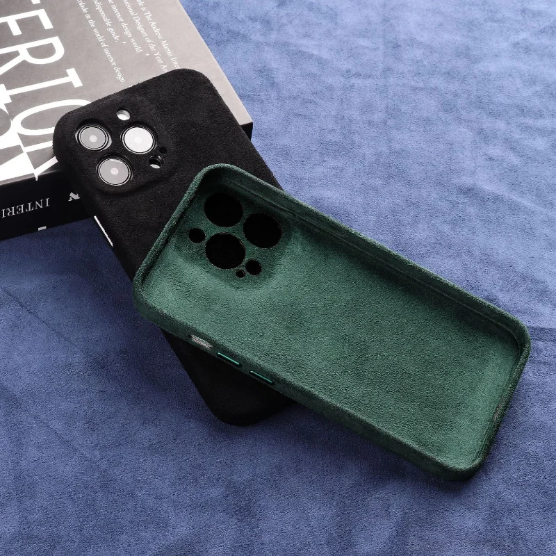 luxury suede leather phone case iphone 11 12 pro max leather cover cases for iphone 13 12pro x xr xs max camera protection free global shipping