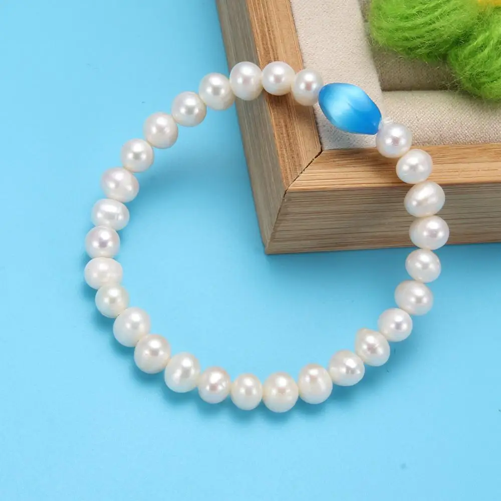 Женский браслет с натуральным пресноводным жемчугом | Украшения и аксессуары