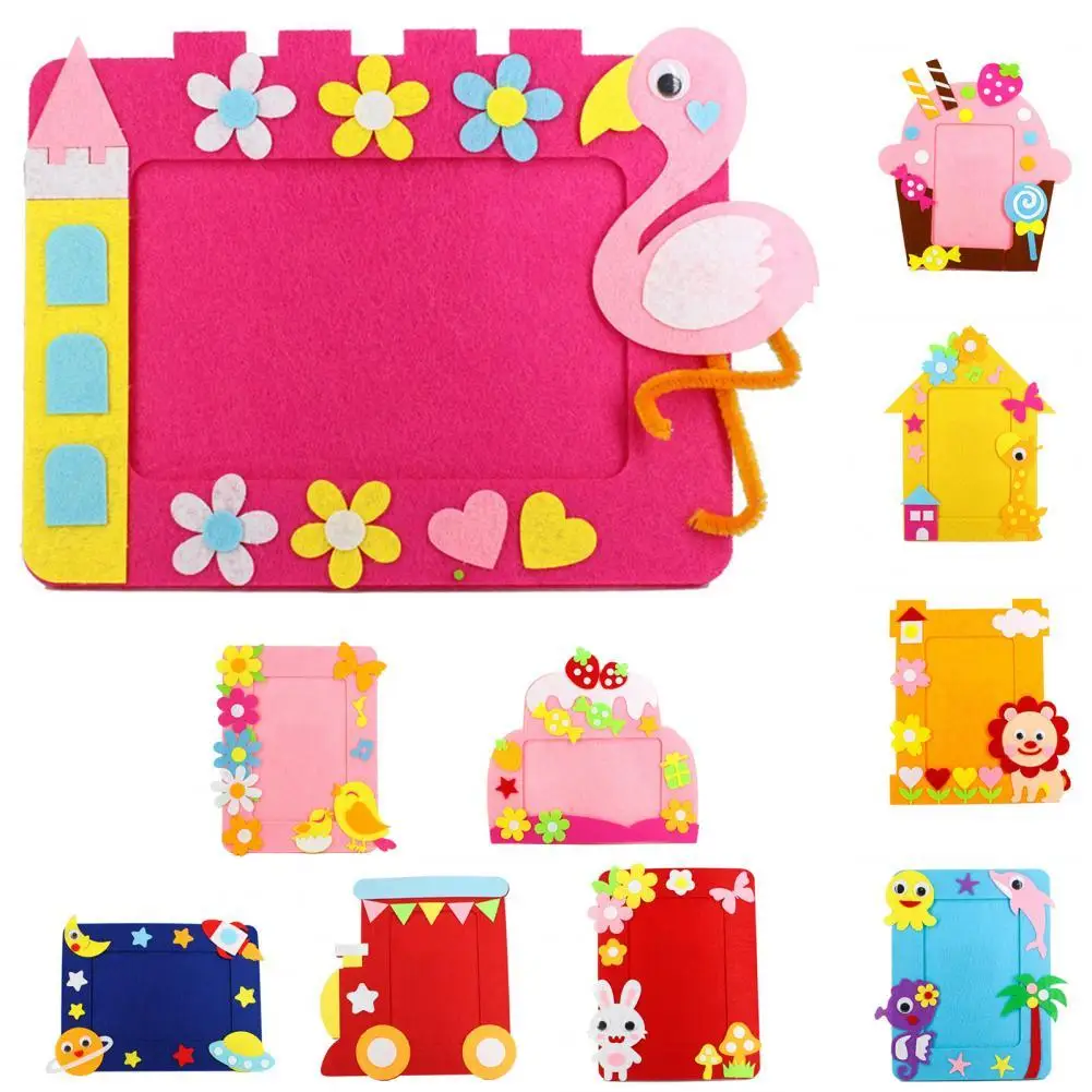

1 Set Practical Kids Handcraft Set Environmental DIY Handmade Educational 3D Non-woven Picture Frame for Kids