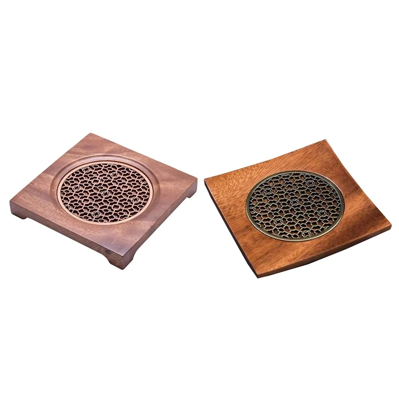 

Walnut Teapot Mat Household Pot Holder Coaster Tea Mat Tea Ceremony Zero-Matching Teapot Holder Accessories